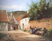 Camille Pissarro Chat village woman Germany oil painting artist